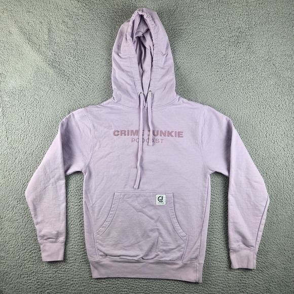 Crime Junkie Podcast Tops - Crime Junkie Podcast Hoodie Sweater Womens Small Lilac Long Sleeve Pullover